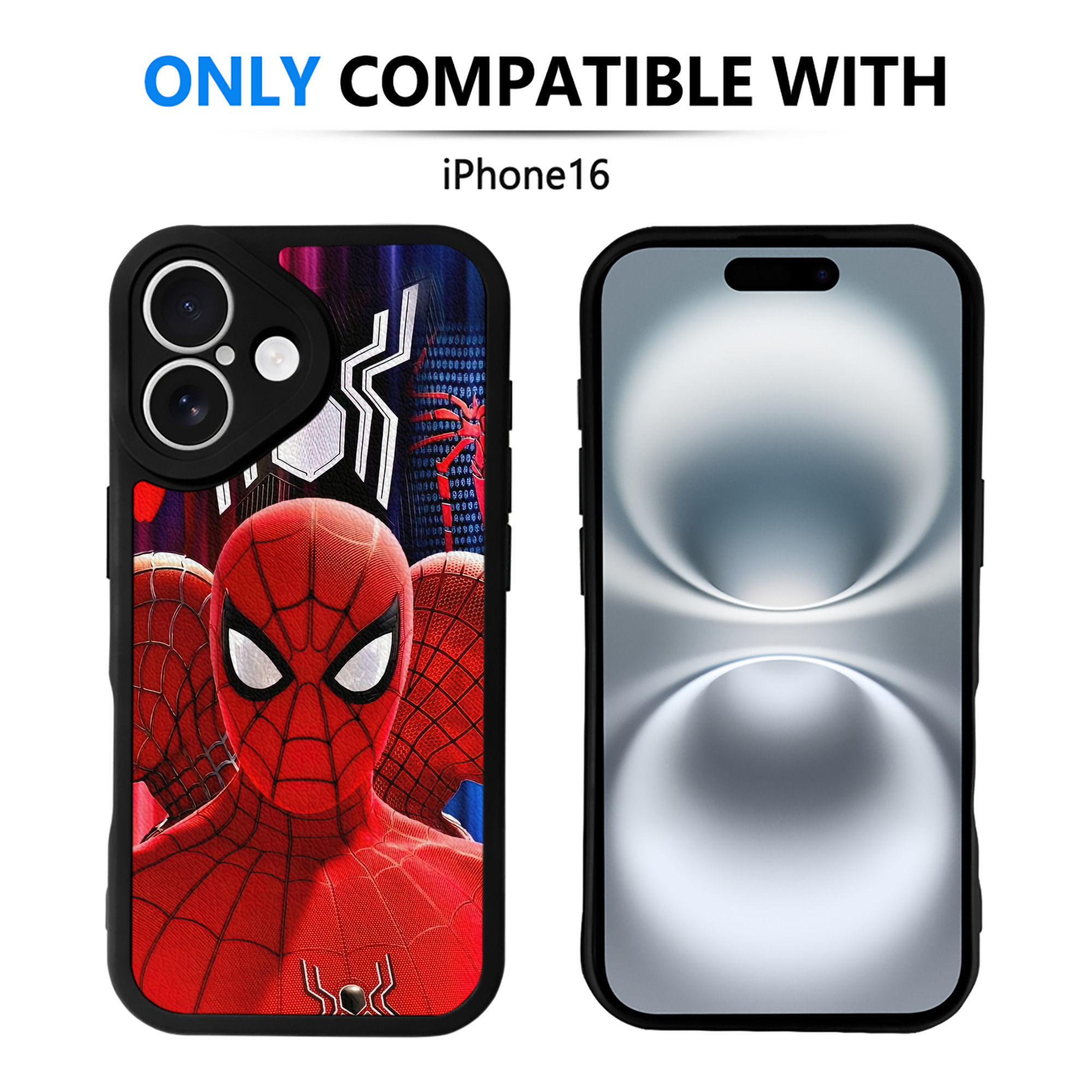 Spider Man スパイダーマン 【iPhone 16シリーズ対応】シリコンスマホケース（レザー調） 材質：シリコン